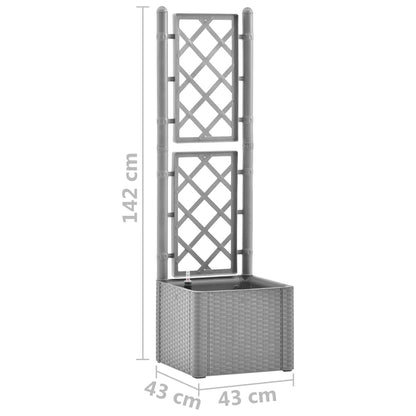 Vaso/floreira c/ treliça e sistema de rega automática cinzento