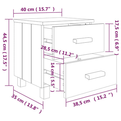 Mesa de cabeceira HAMAR 40x35x44,5 cm pinho maciço castanho-mel