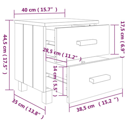 Mesas cabeceira HAMAR 2pcs 40x35x44,5 cm pinho maciço branco