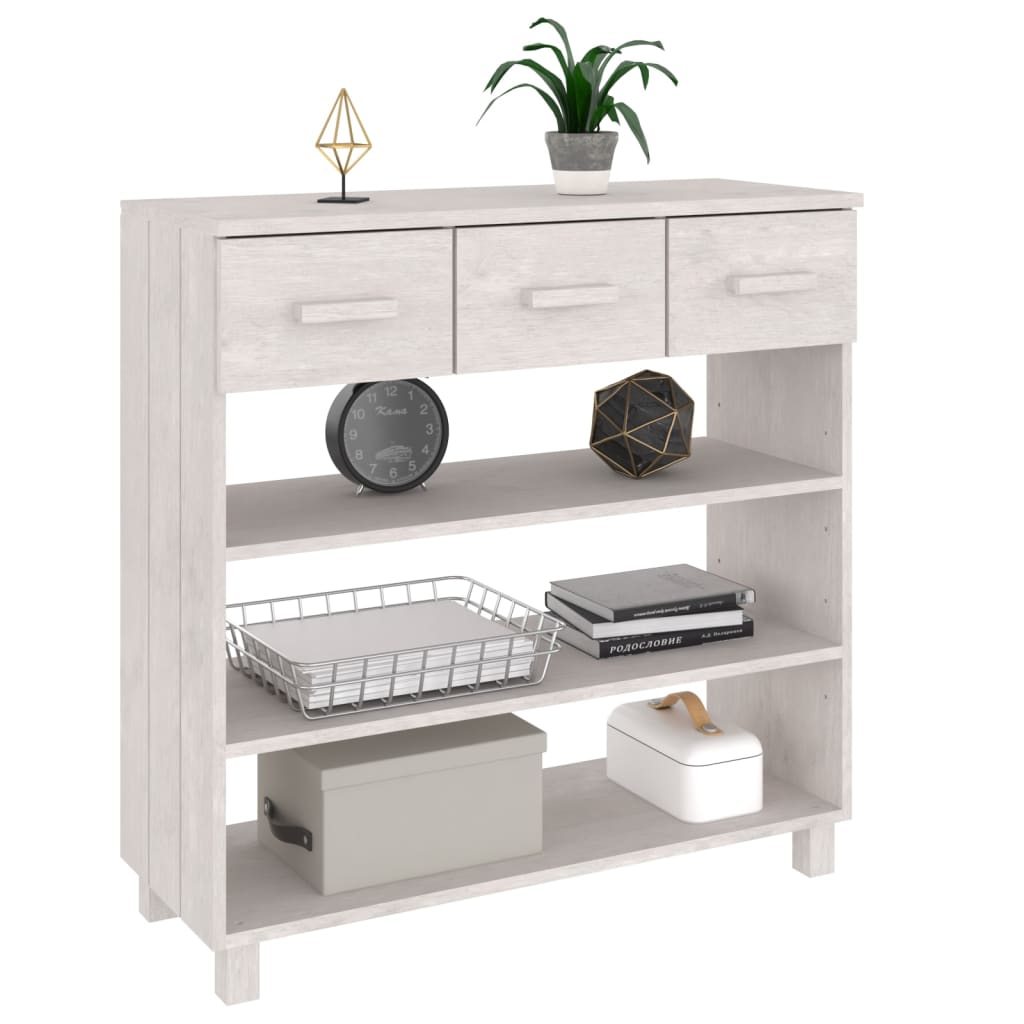 Mesa consola HAMAR 90x35x90 cm pinho maciço branco