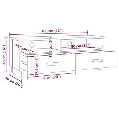 Móvel de TV HAMAR 106x40x40 cm pinho maciço castanho-mel