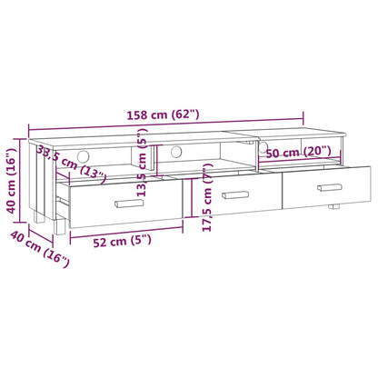 Móvel de TV HAMAR 158x40x40 cm pinho maciço branco