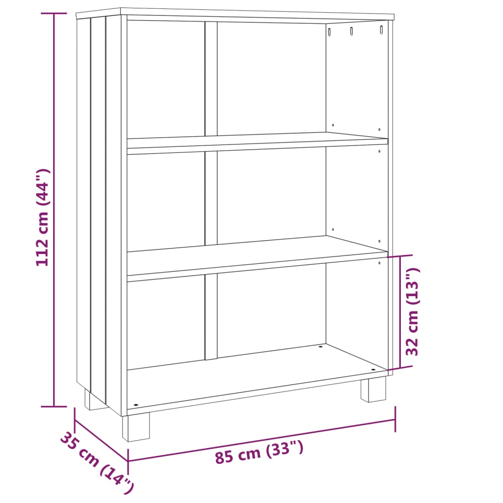 Estante HAMAR 85x35x112 cm pinho maciço branco