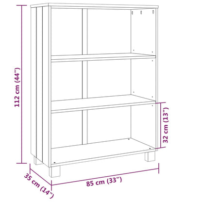 Estante HAMAR 85x35x112 cm pinho maciço cinza-escuro