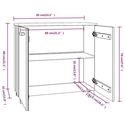 Aparador HAMAR 85x35x80 cm pinho maciço branco