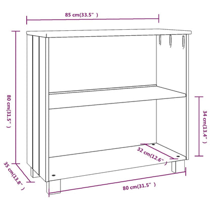 Aparador HAMAR 85x35x80 cm pinho maciço cinza-escuro