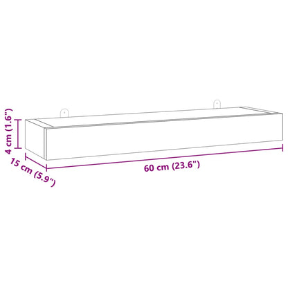 Prateleiras de parede 2 pcs 60x15x6 cm madeira de teca maciça