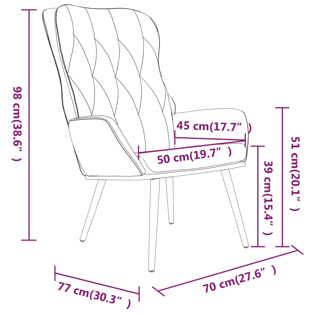 Poltrona de Descanso Grazia em Veludo - Cinzento-Claro - Design Moderno