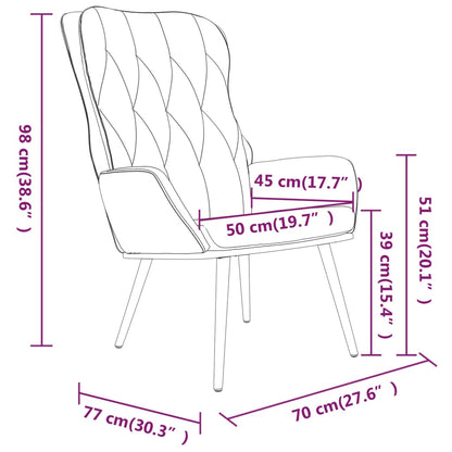 Poltrona de Descanso Grazia em Veludo - Cinzento-Claro - Design Moderno