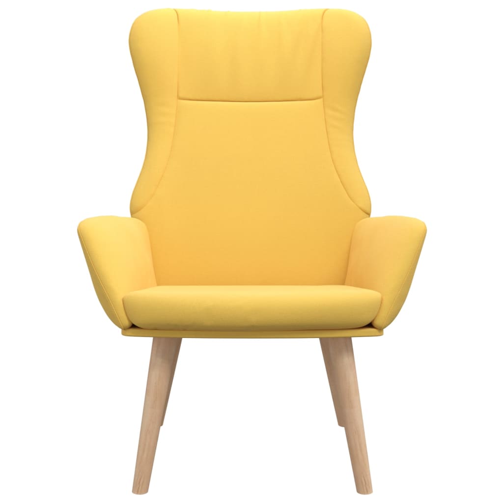 Poltrona Kalani WingBack em Tecido - Amarelo Mostarda - Design Nórdico