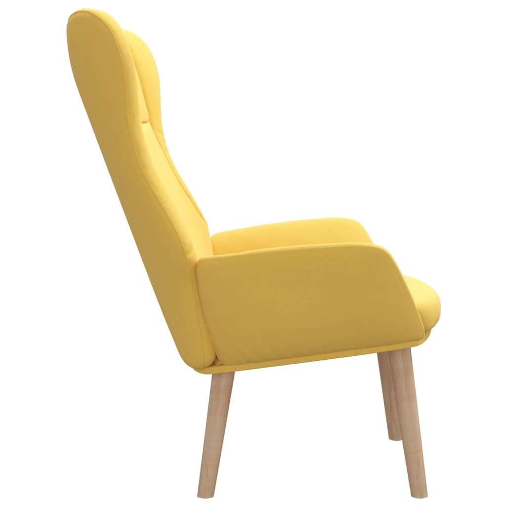 Poltrona Kalani WingBack em Tecido - Amarelo Mostarda - Design Nórdico