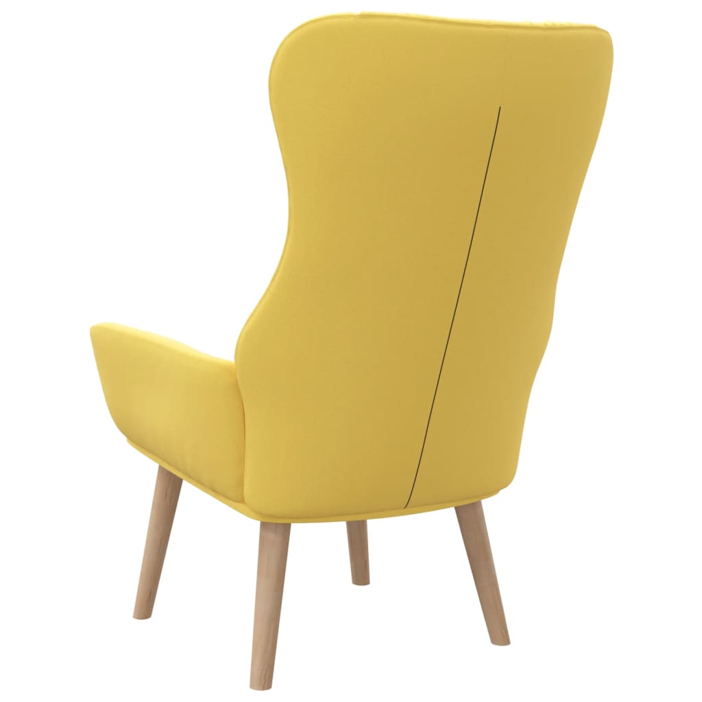 Poltrona Kalani WingBack em Tecido - Amarelo Mostarda - Design Nórdico