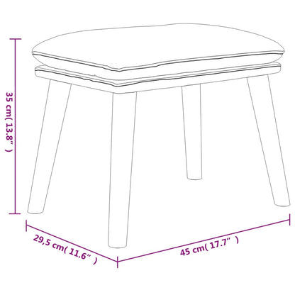 Apoio de pés 45x29,5x35 cm tecido/couro artificial cinza-escuro