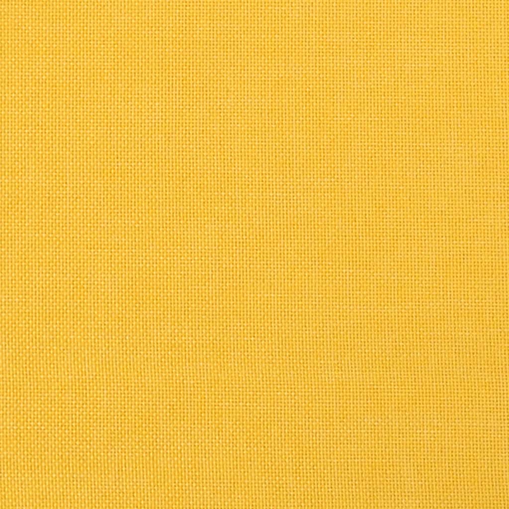 Apoio pés 45x29,5x35cm tecido/couro artificial amarelo mostarda