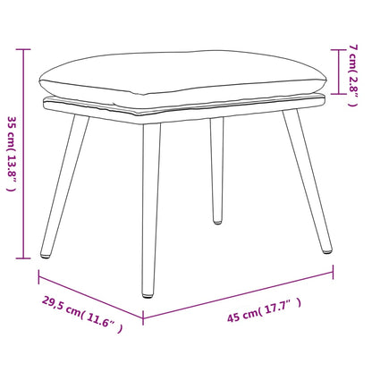 Apoio de pés 45x29,5x35 cm tecido/couro artificial cinza-escuro