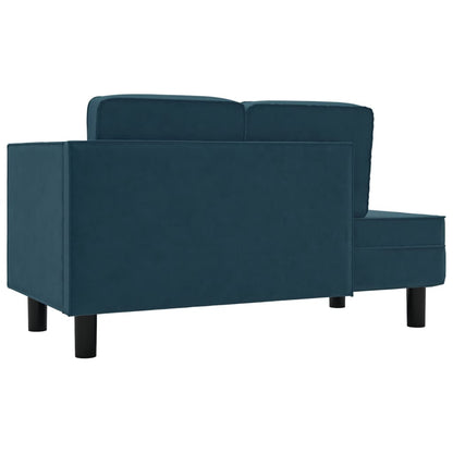 Chaise longue com almofadões e rolo veludo azul