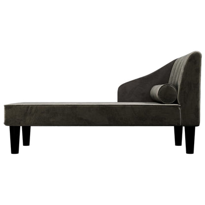 Chaise longue com rolo veludo preto