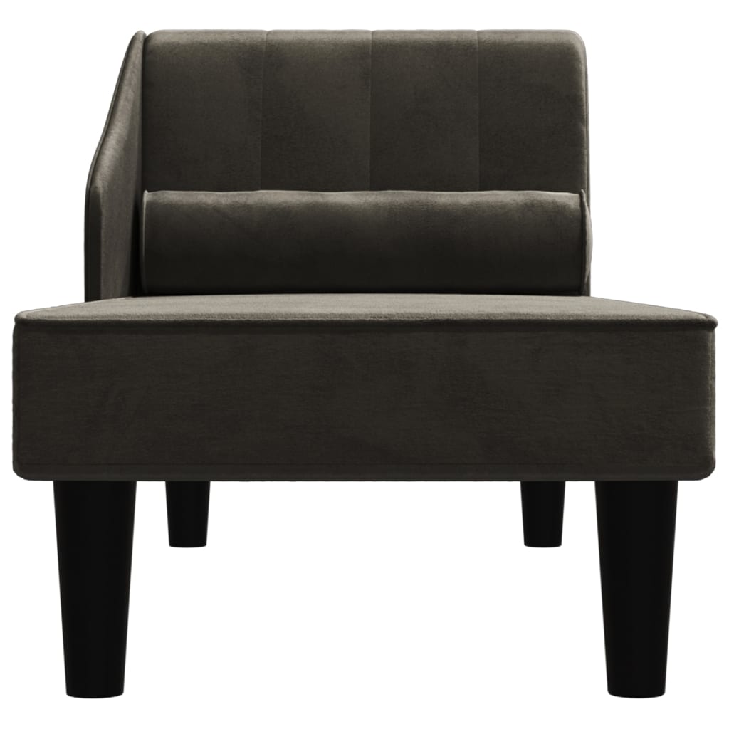 Chaise longue com rolo veludo preto