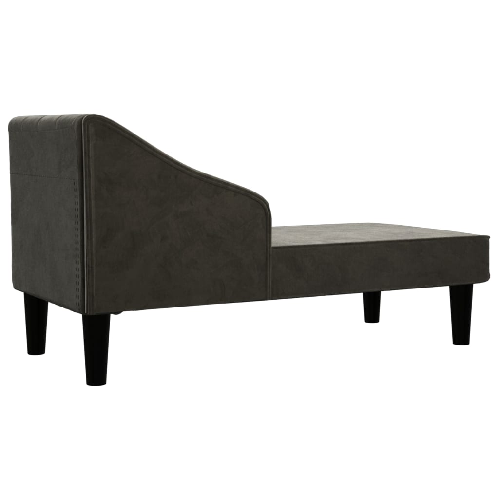 Chaise longue com rolo veludo preto