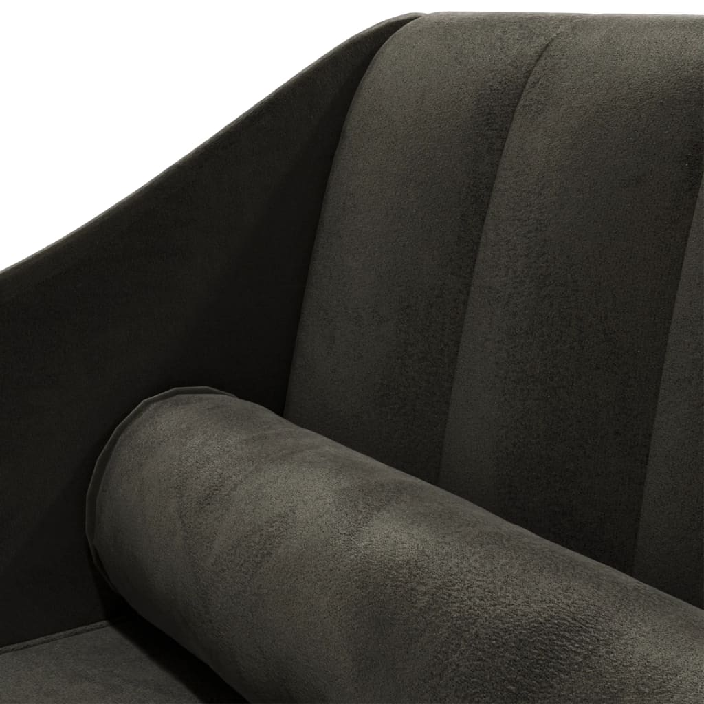 Chaise longue com rolo veludo preto