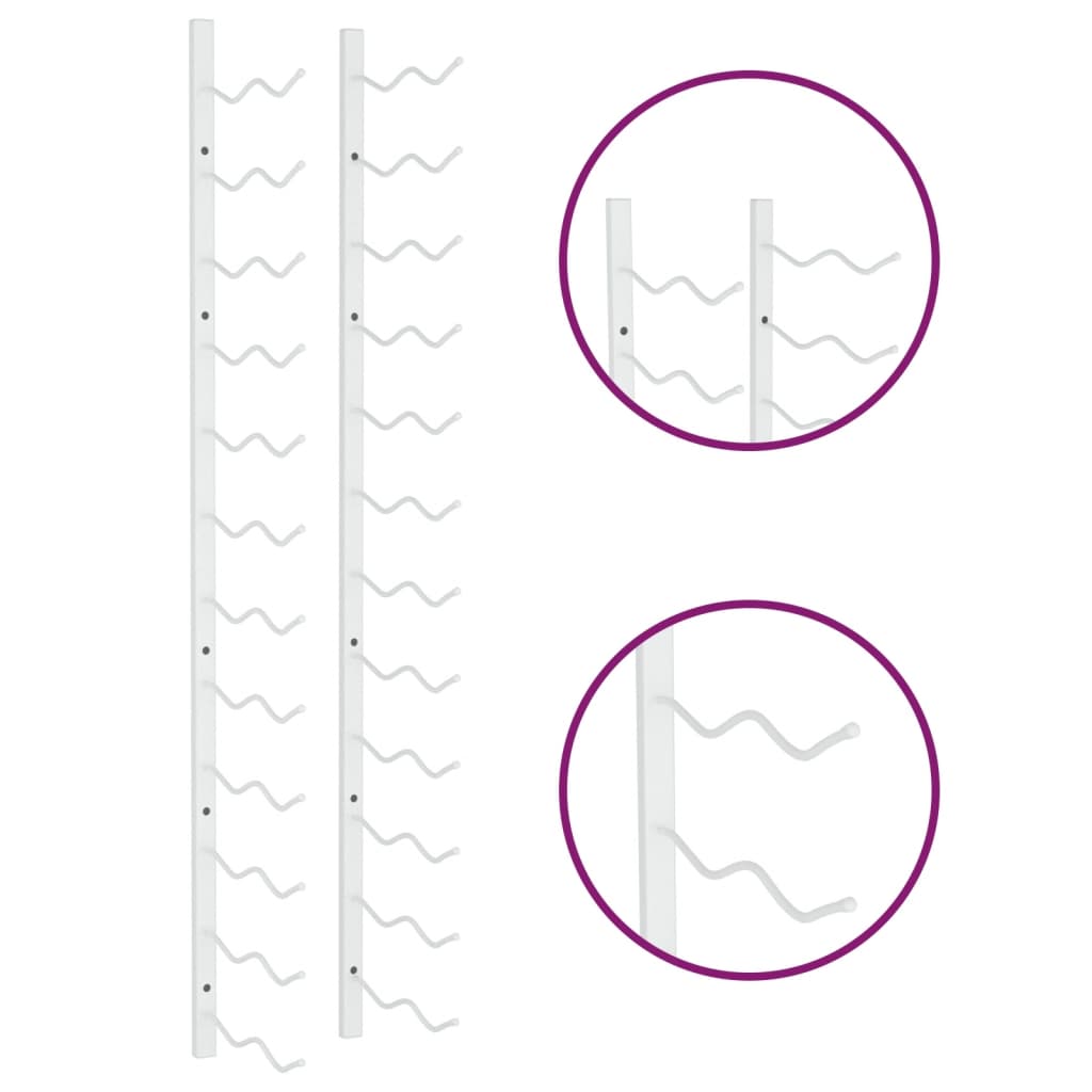 Garrafeira de parede para 24 garrafas ferro branco