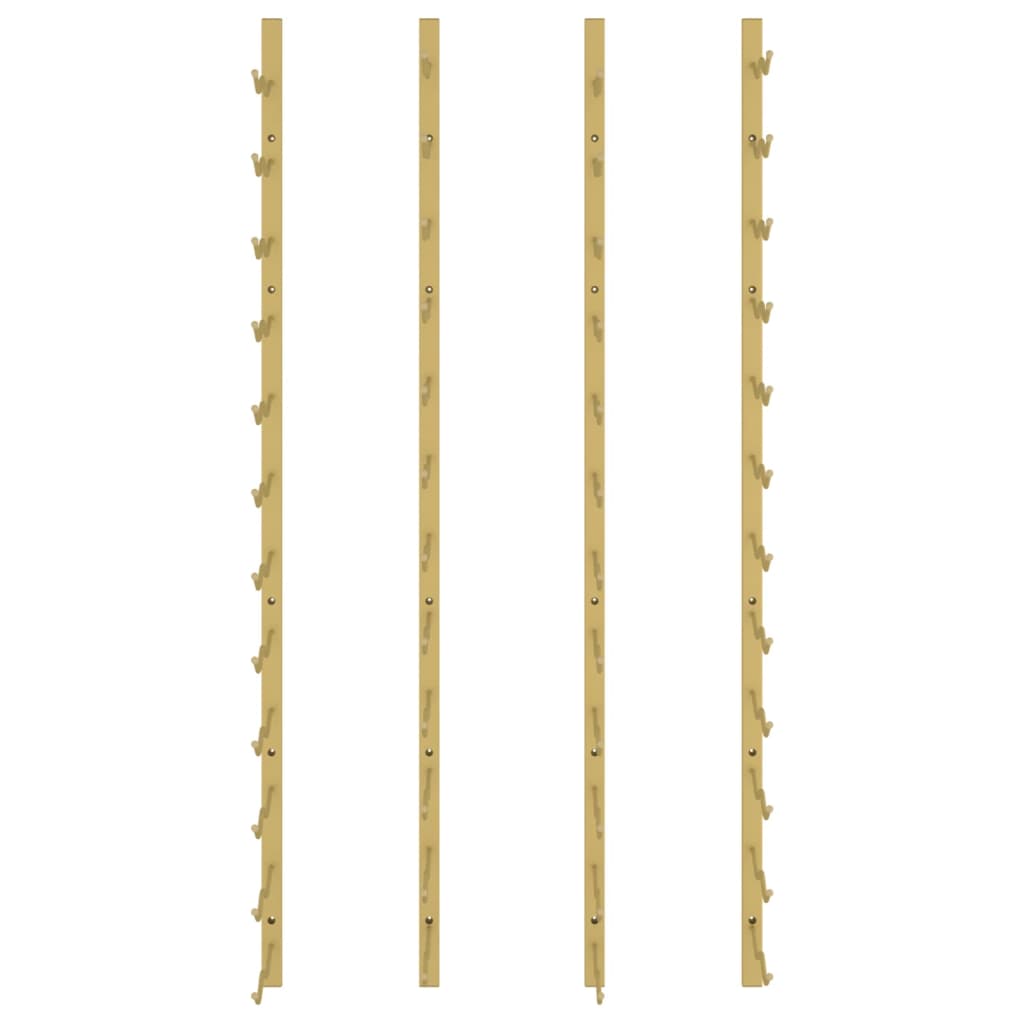 Garrafeira de parede para 24 garrafas 2 pcs ferro dourado