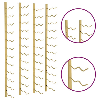 Garrafeira de parede para 24 garrafas 2 pcs ferro dourado