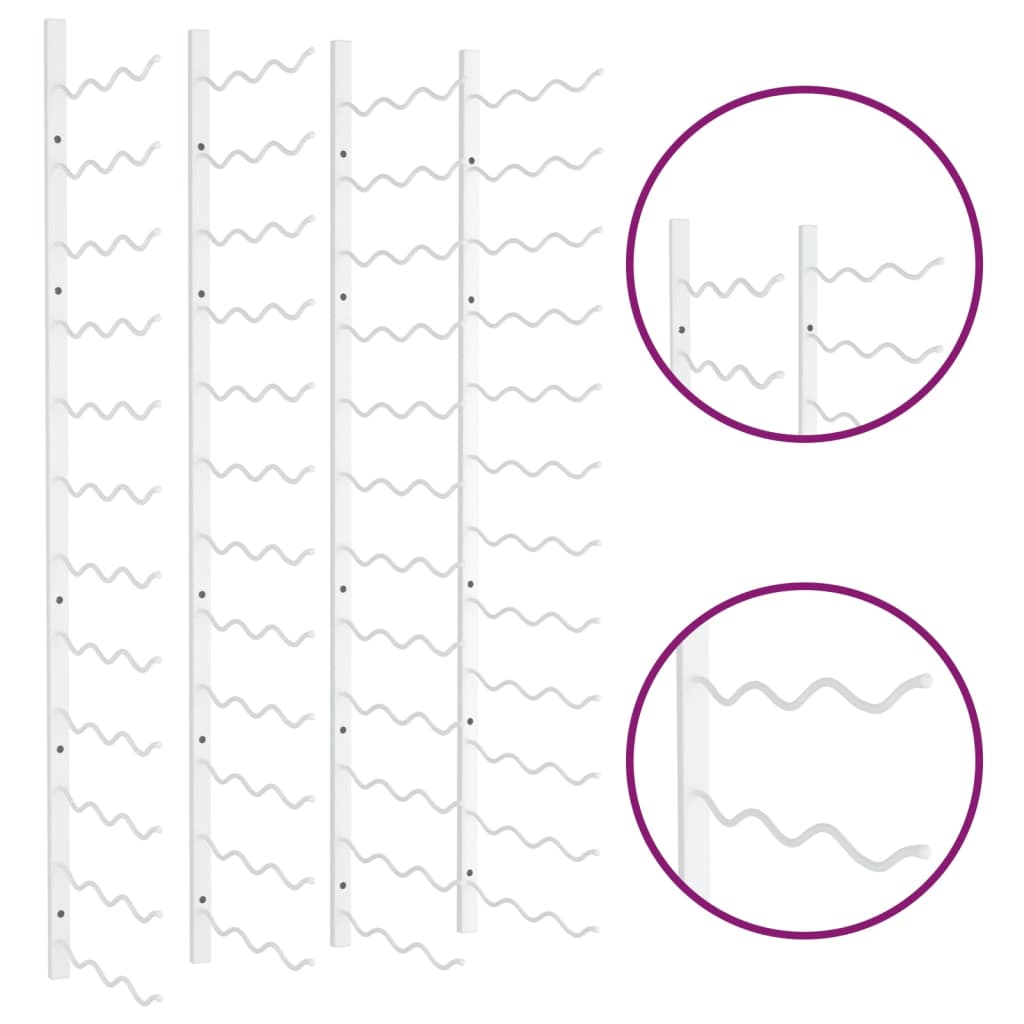 Garrafeira de parede para 36 garrafas 2 pcs ferro branco