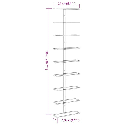 Garrafeira de parede para 9 garrafas 2 pcs ferro branco