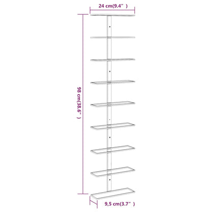 Garrafeira de parede para 9 garrafas 2 pcs ferro dourado