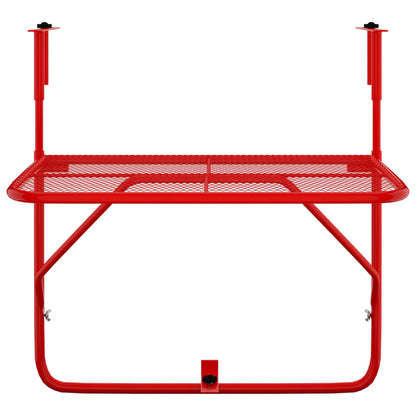 Mesa para varanda 60x40 cm aço vermelho