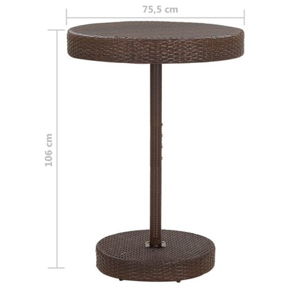 5 pcs conjunto de bar p/ jardim com almofadões vime PE castanho