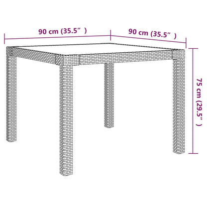 3 pcs conjunto jantar exterior c/ almofadões vime PE cinzento