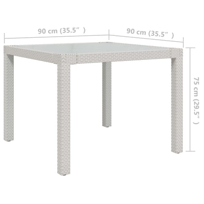 3 pcs conjunto de jantar exterior c/ almofadões vime PE branco