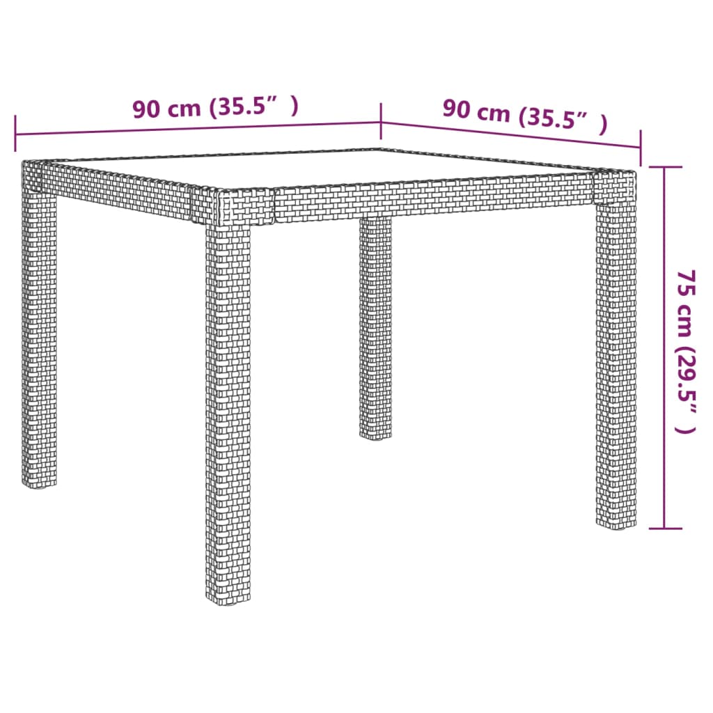 3 pcs conjunto de jantar p/ exterior c/ almofadões vime PE bege