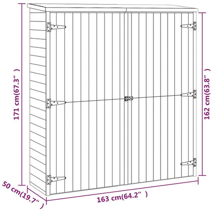 Abrigo p/ ferramentas de jardim 163x50x171 cm pinho maciço