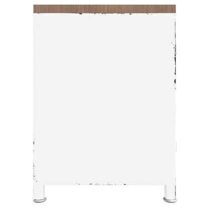 Móvel de TV 110x30x40 cm ferro/abeto maciço branco