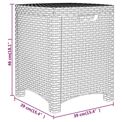 Caixa de arrumação para jardim 39x39x46 cm vime PP castanho