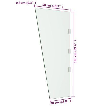 Painel lateral p/ toldo porta 50x100cm vidro temp. transparente