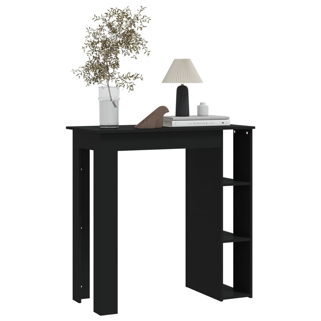 Mesa de Bar Turpe com 3 Prateleiras de 102 cm - Preto - Design Moderno