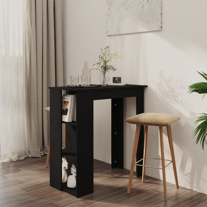 Mesa de Bar Turpe com 3 Prateleiras de 102 cm - Preto - Design Moderno