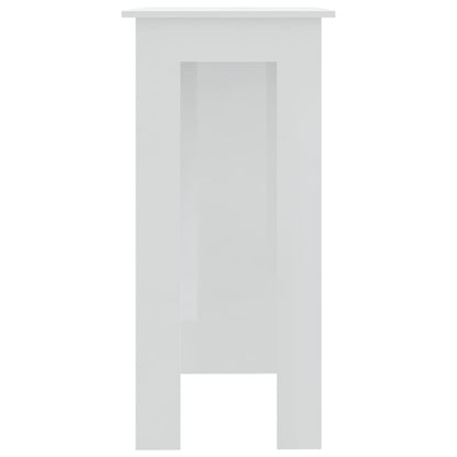 Mesa de Bar Turpe com 3 Prateleiras de 102 cm - Branco Brilhante - Design Moderno