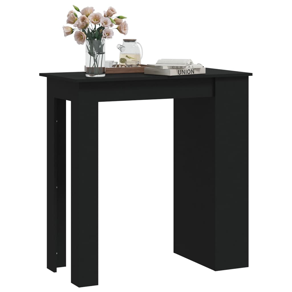 Mesa de Bar Amber com 3 Prateleiras de 102 cm - Preto - Design Moderno