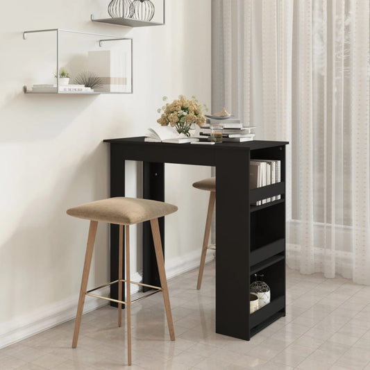 Mesa de Bar Amber com 3 Prateleiras de 102 cm - Preto - Design Moderno