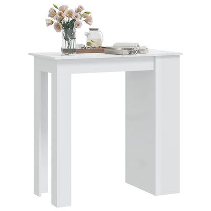 Mesa de Bar Amber com 3 Prateleiras de 102 cm - Branco Brilhante - Design Moderno