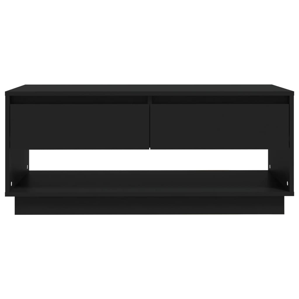 Mesa de Centro Madrid com 2 Gavetas de 102 cm - Preto - Design Moderno