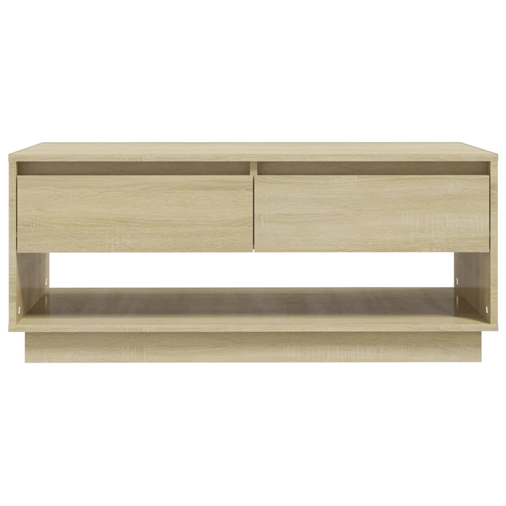 Mesa de Centro Madrid com 2 Gavetas de 102 cm - Carvalho - Design Moderno