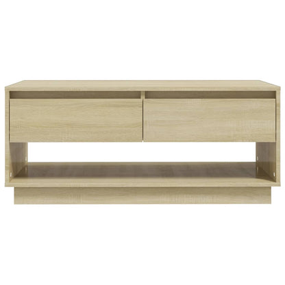 Mesa de Centro Madrid com 2 Gavetas de 102 cm - Carvalho - Design Moderno