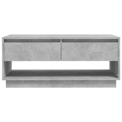 Mesa de Centro Madrid com 2 Gavetas de 102 cm - Cinzento Cimento - Design Moderno