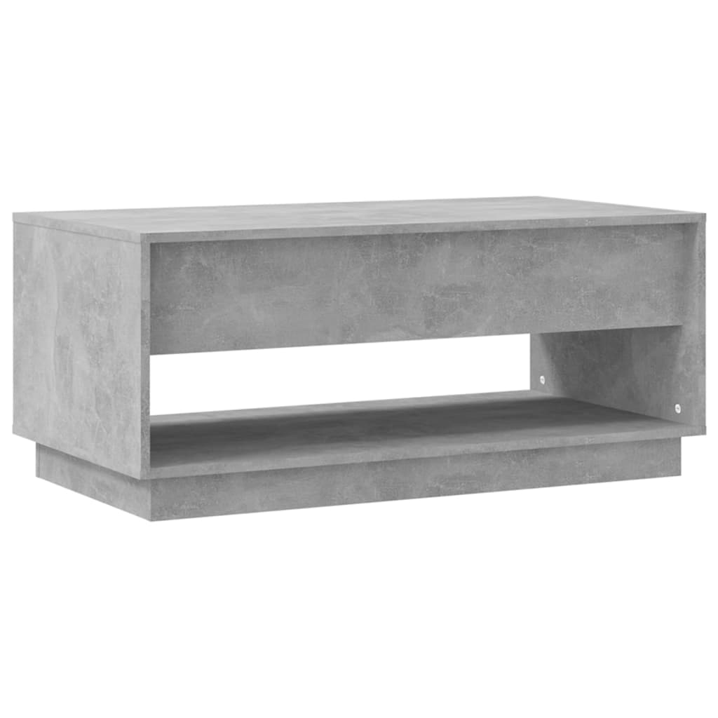 Mesa de Centro Madrid com 2 Gavetas de 102 cm - Cinzento Cimento - Design Moderno